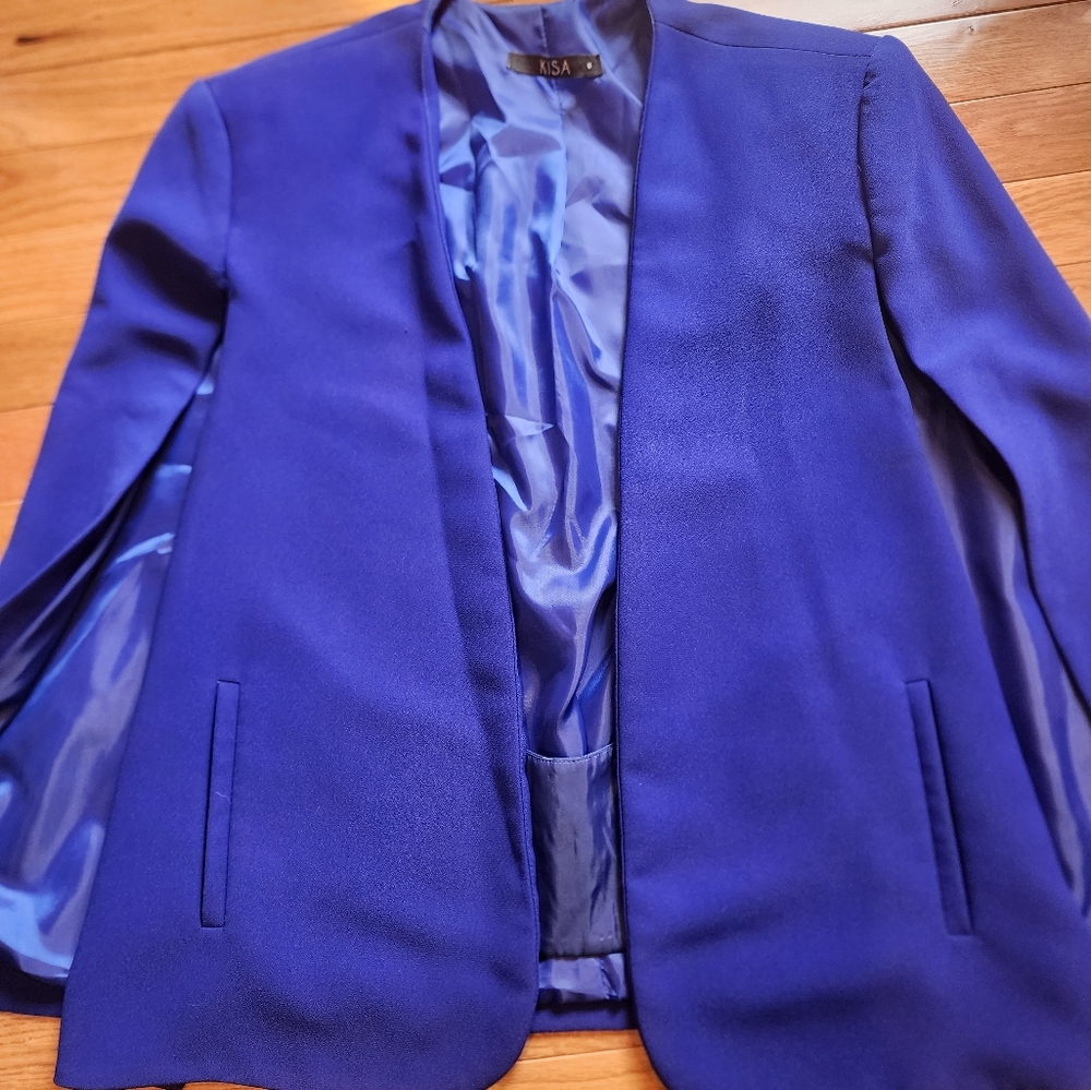 Kisa size 8 royal blue cape with blazer/vest.